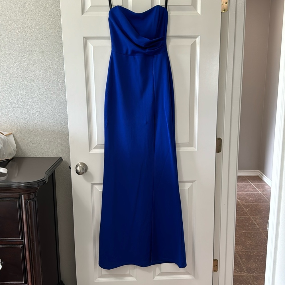 Strapless blue long dress from windsor